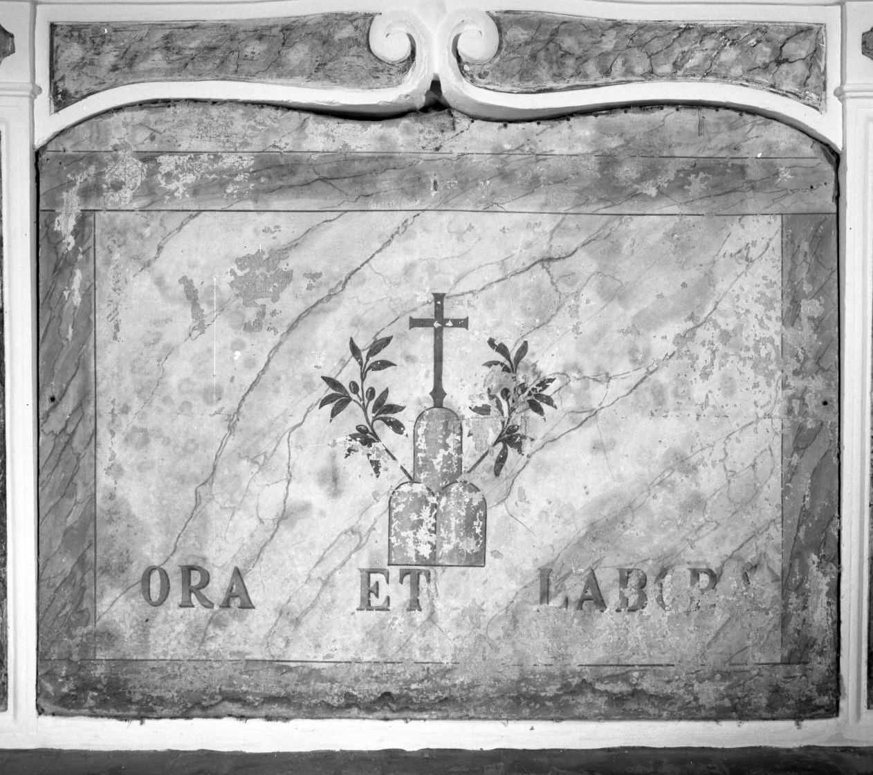 stemma dell'Abbazia di Monteoliveto Maggiore (dipinto, elemento d'insieme) - ambito toscano (sec. XIX)