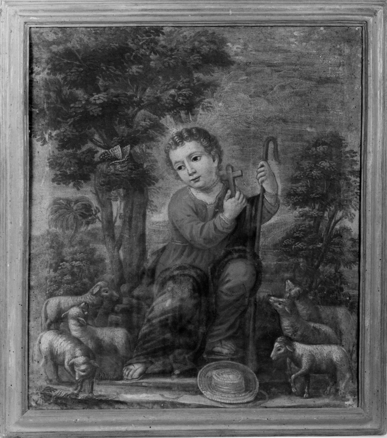Gesù Bambino come Cristo Buon Pastore (dipinto) - ambito senese (seconda metà sec. XVIII)