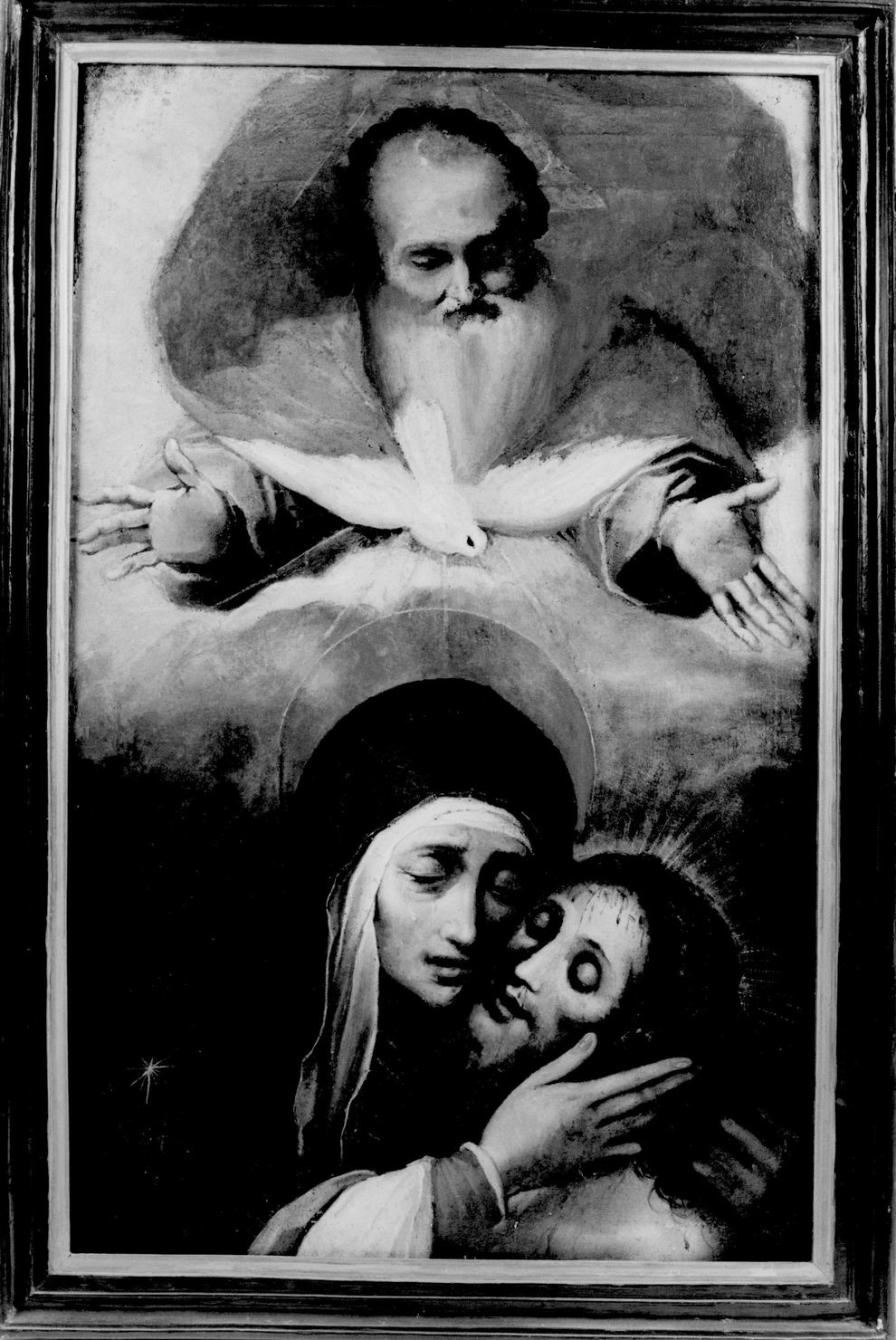 Dio Padre, Cristo deposto e la Madonna (dipinto) di Vanni Francesco (fine sec. XVI)