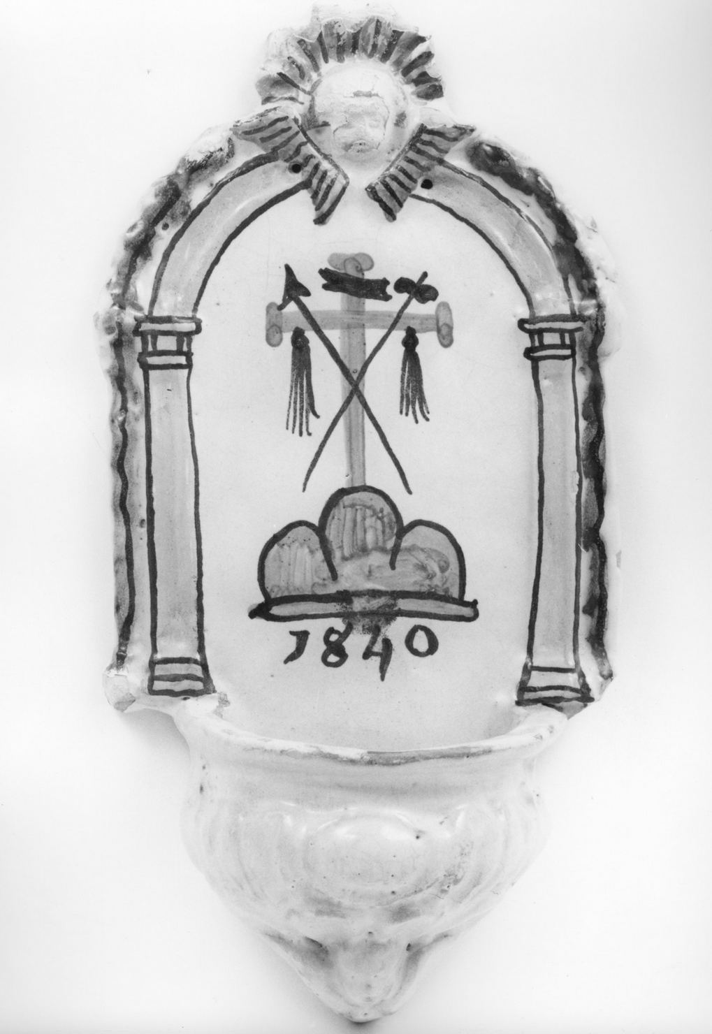 acquasantiera pensile - bottega toscana (sec. XIX)