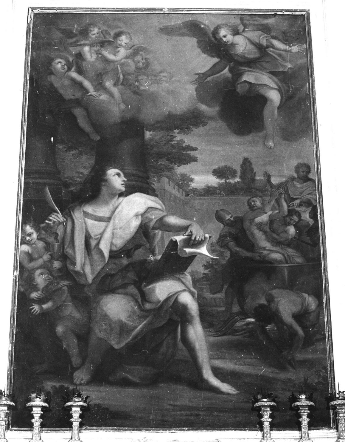 storie della vita di San Giovanni Evangelista (dipinto, elemento d'insieme) di Cesi Bartolomeo (prima metà sec. XVII)