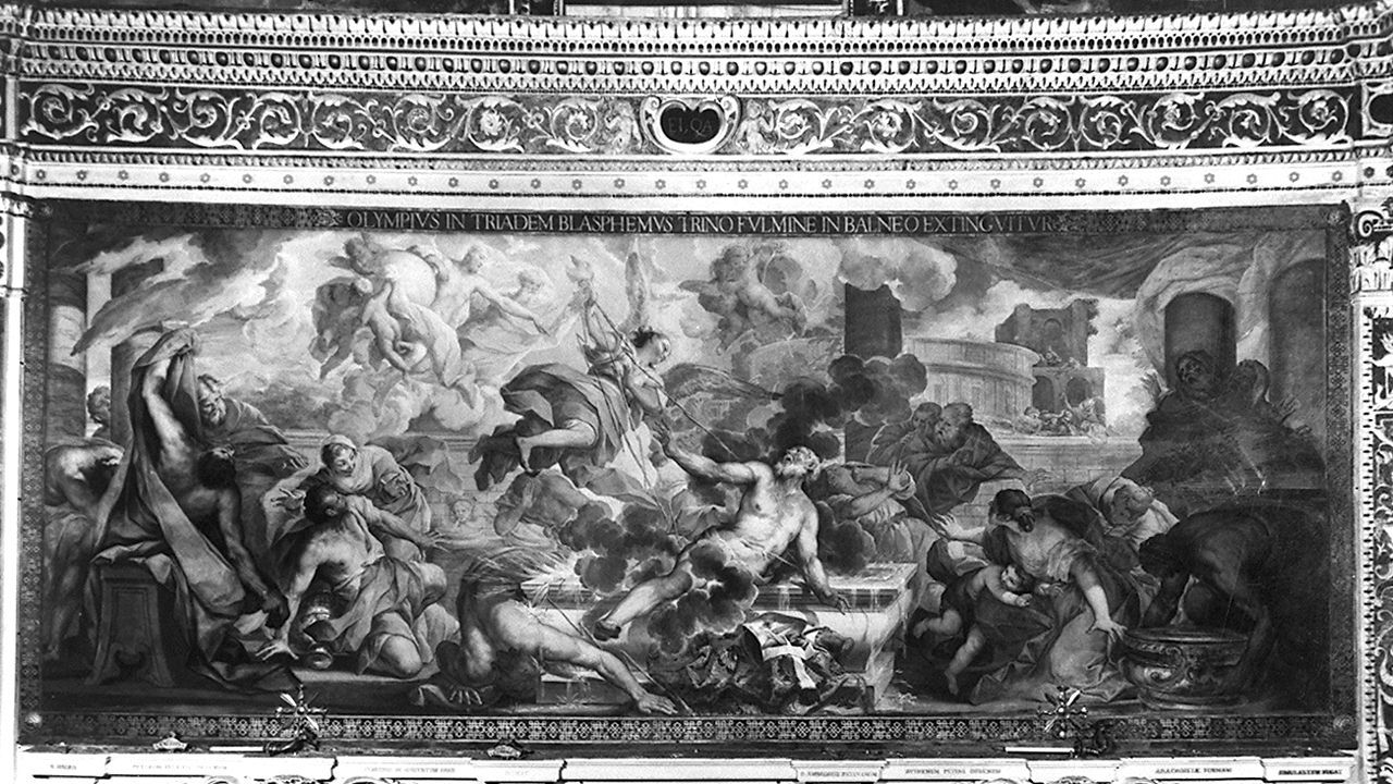 morte di Olimpio vescovo eresiarca bestemmiatore della Trinità (dipinto, elemento d'insieme) di Nasini Giuseppe Nicola (sec. XVII)