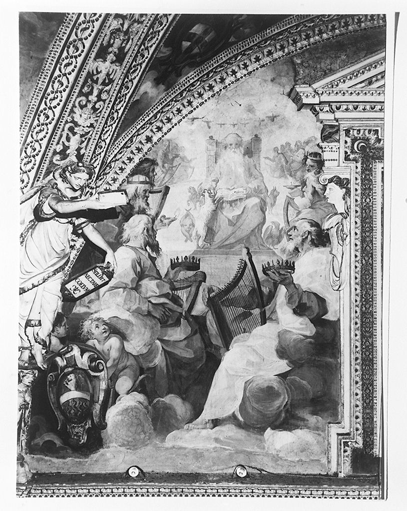 prima visione dell'Apocalisse e apertura del sesto sigillo (dipinto, elemento d'insieme) di Salimbeni Ventura detto Bevilacqua (sec. XVII)