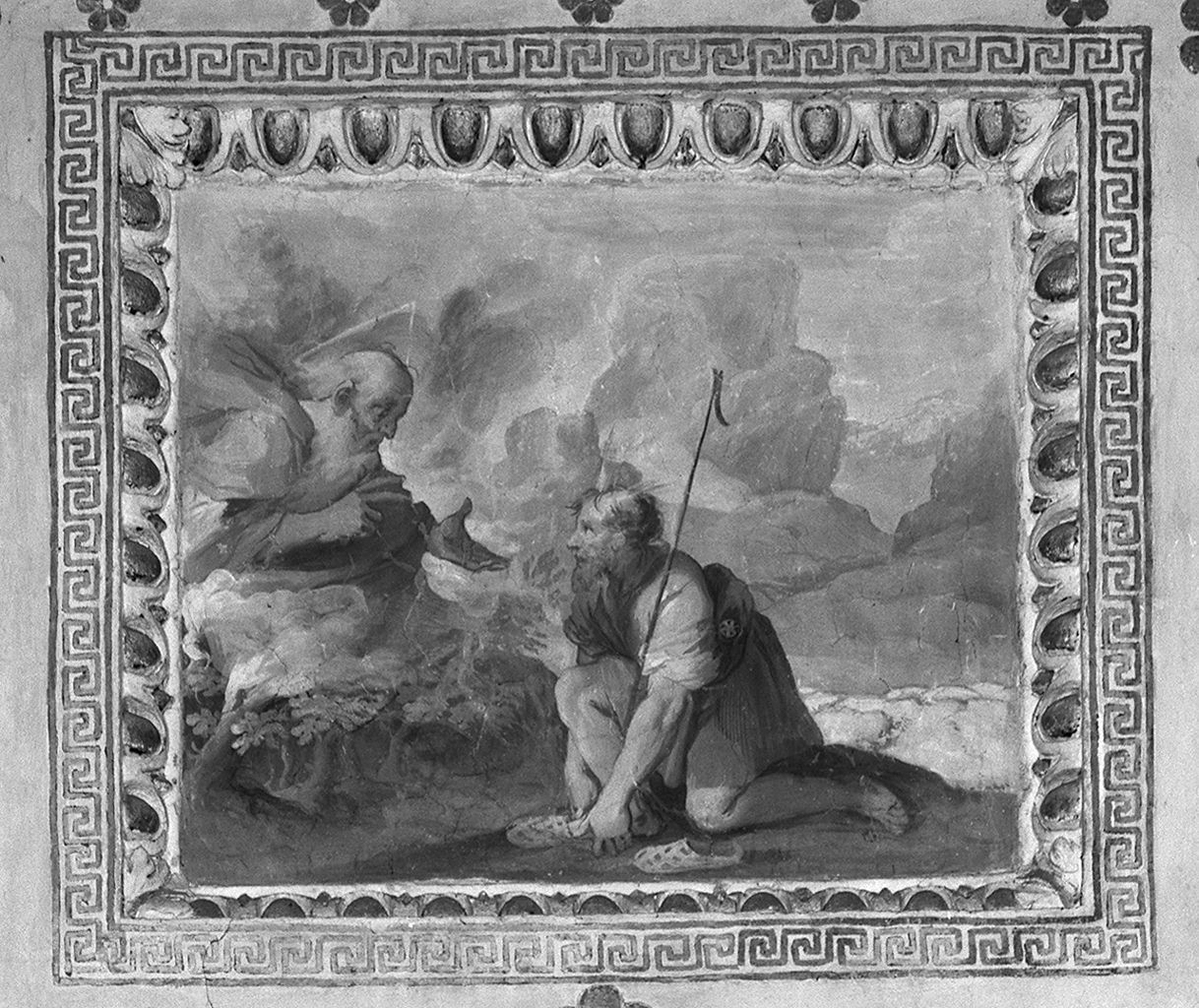 Mosè e il roveto ardente (dipinto, elemento d'insieme) di Salimbeni Ventura detto Bevilacqua (sec. XVI)
