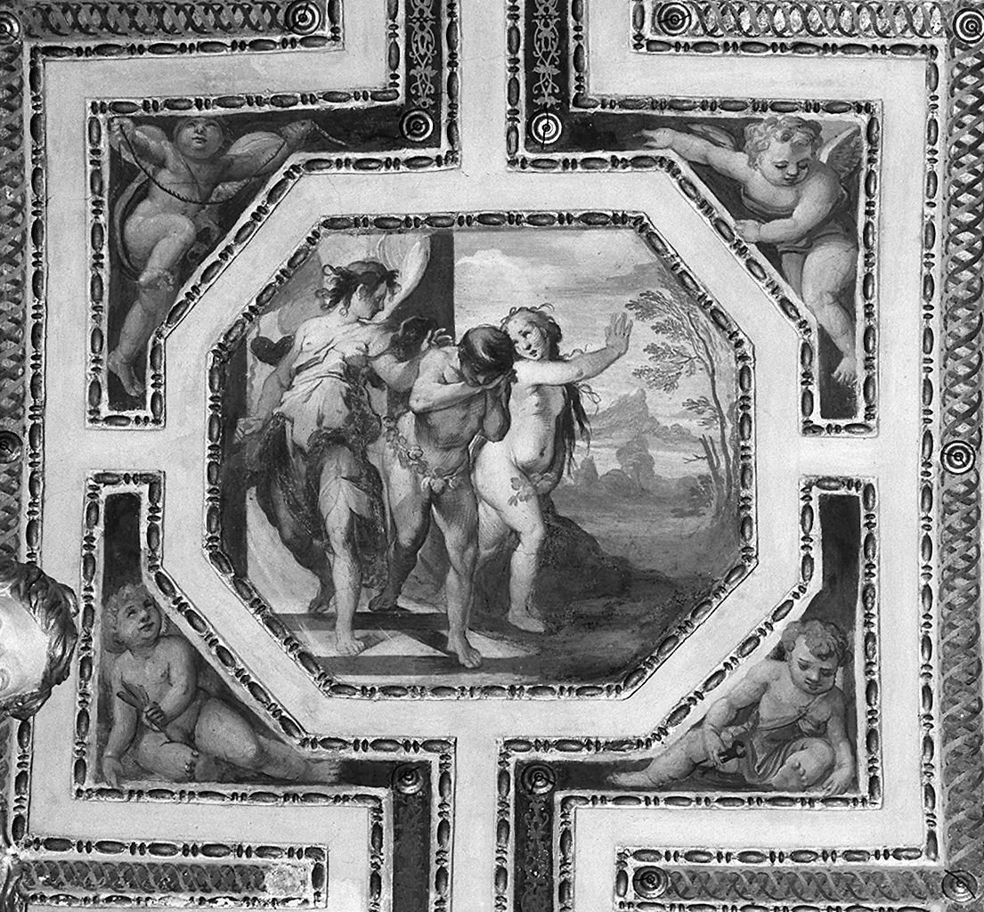 cacciata di Adamo ed Eva dal paradiso terrestre (dipinto, elemento d'insieme) di Salimbeni Ventura detto Bevilacqua (sec. XVI)