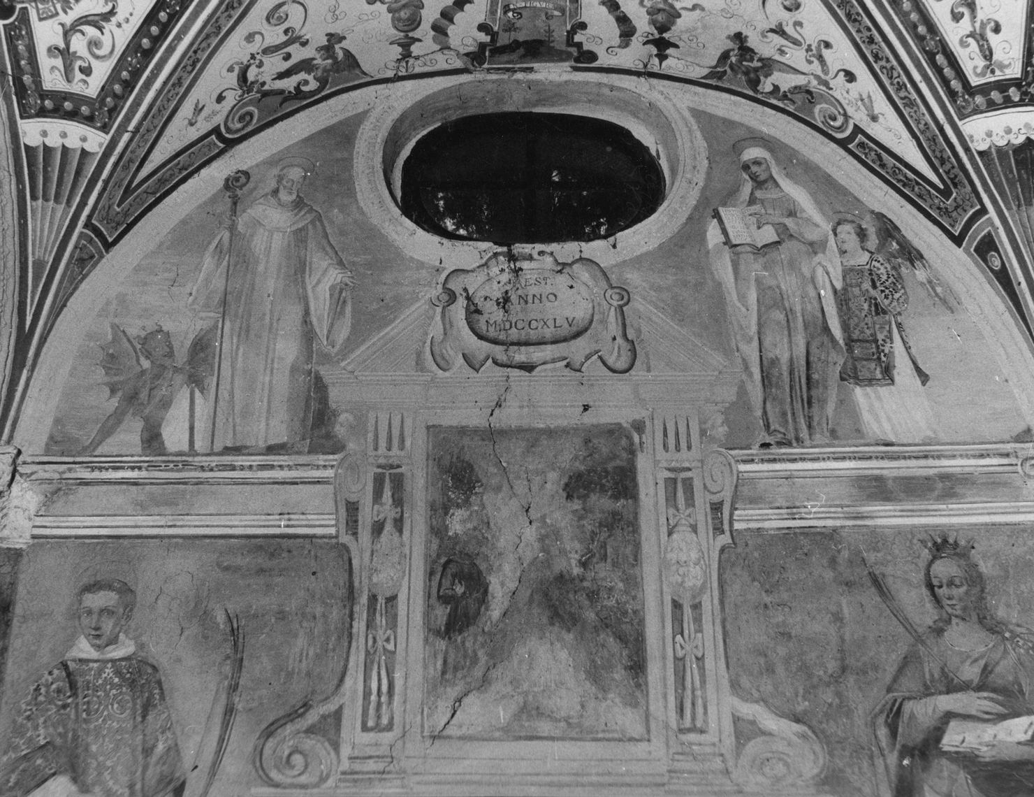 Santa Francesca Romana e il beato Bernardo Tolomei (dipinto, elemento d'insieme) - ambito senese (prima metà sec. XVII)