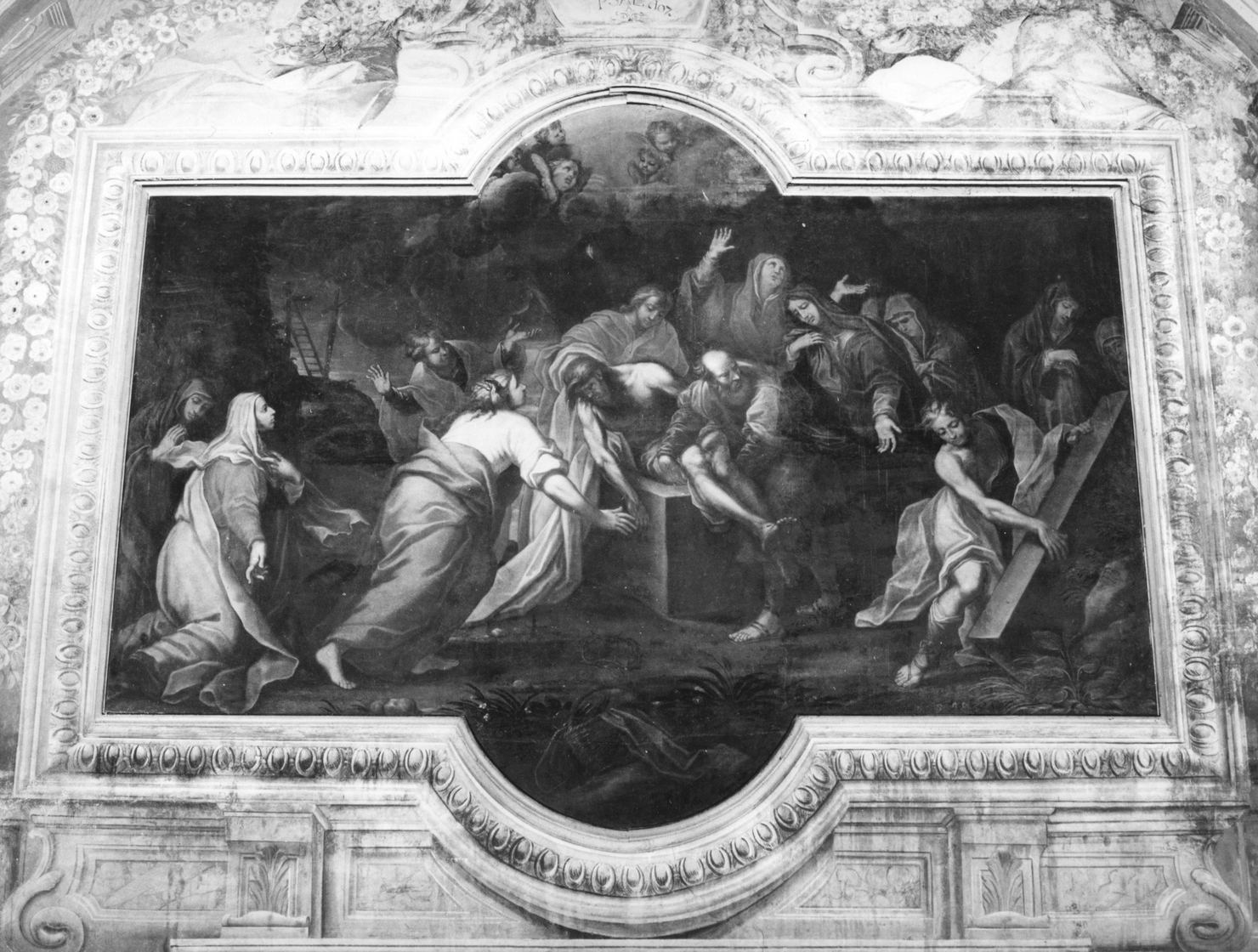 deposizione di Cristo nel sepolcro (dipinto, elemento d'insieme) - ambito senese (inizio sec. XVIII)
