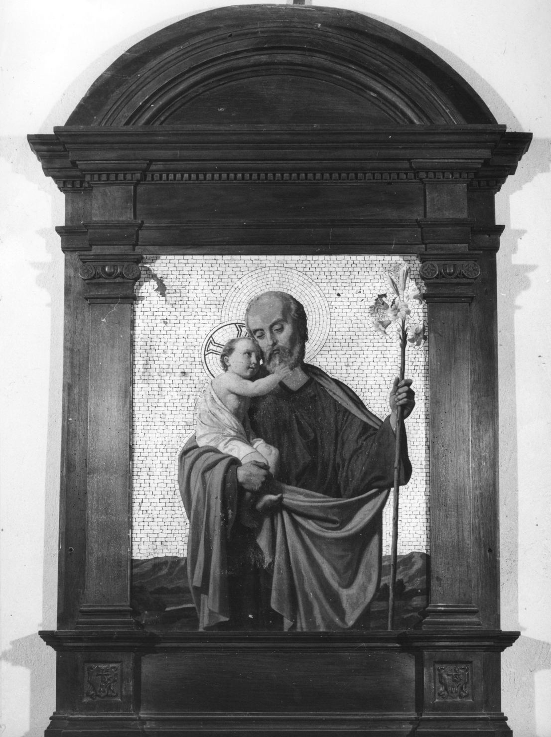 San Giuseppe con Gesù Bambino (dipinto, opera isolata) di Mussini Luigi (seconda metà sec. XIX)