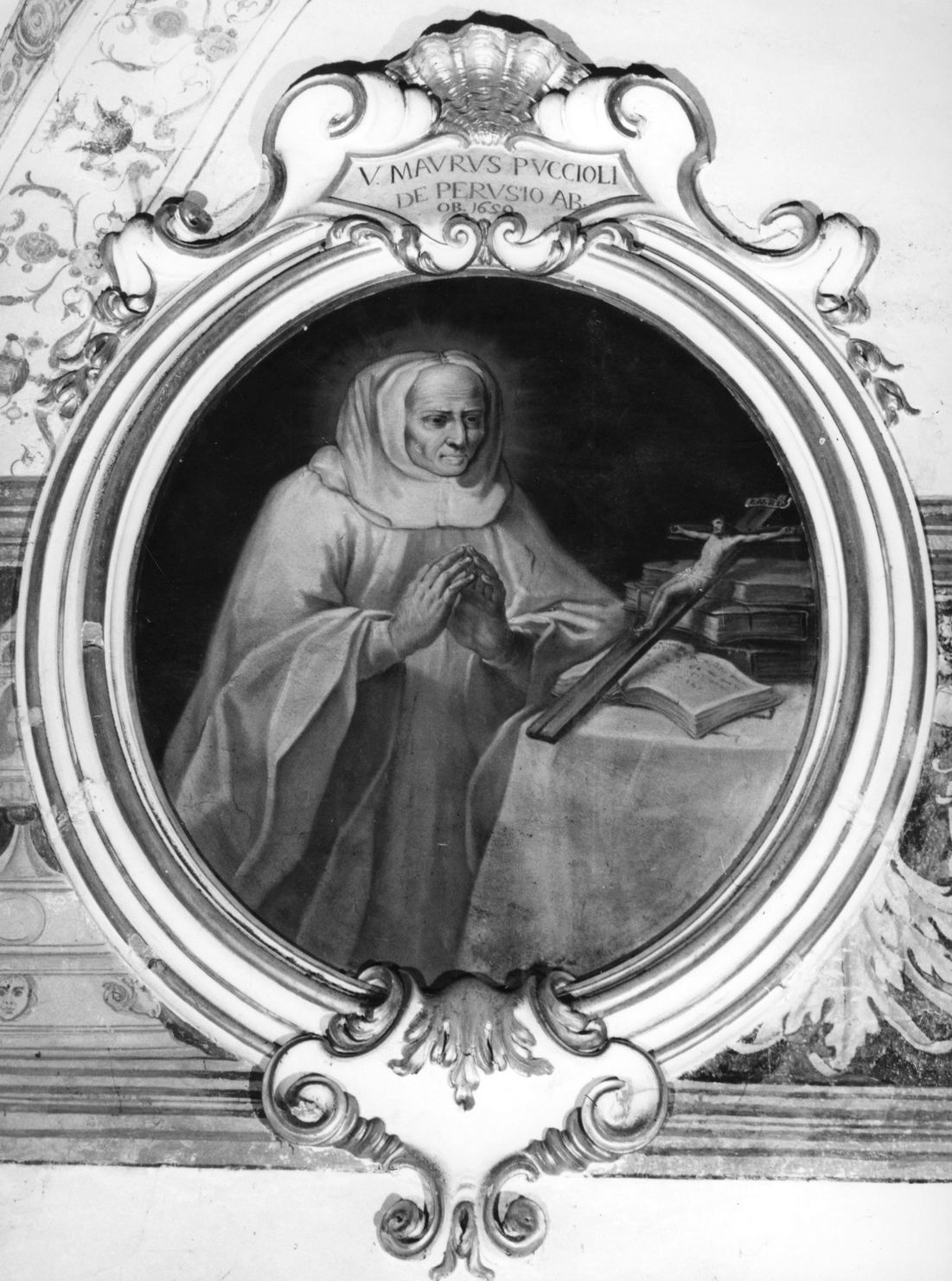 Mauro Puccioli abate (dipinto, elemento d'insieme) - ambito senese (prima metà sec. XVIII)