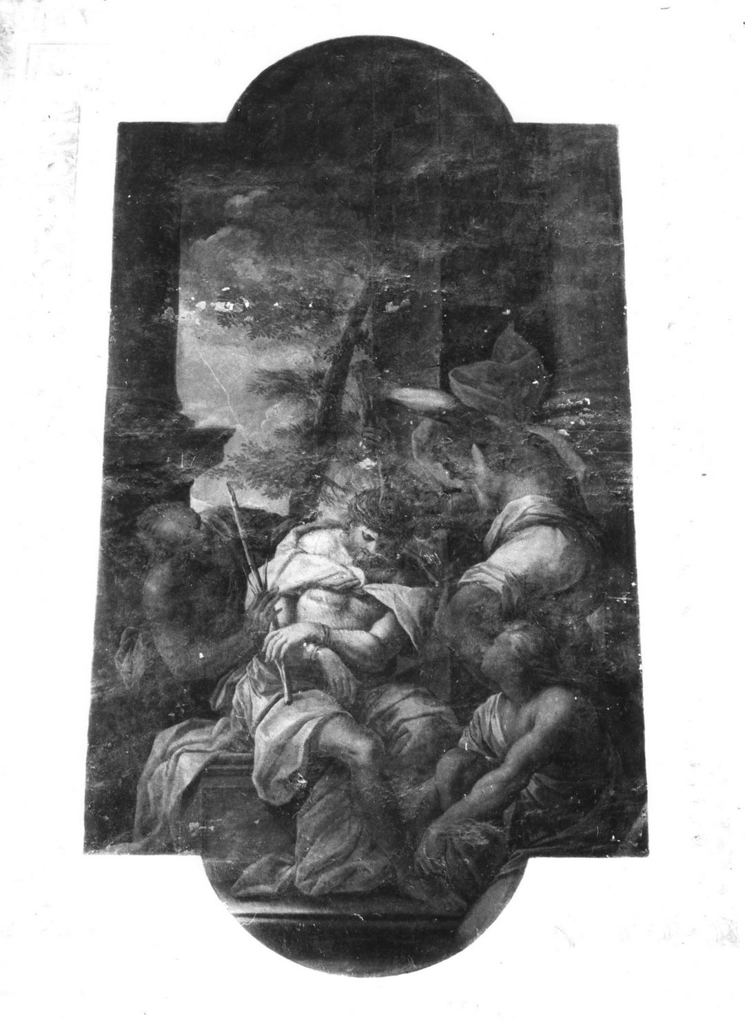 Cristo coronato di spine (dipinto, elemento d'insieme) di Nasini Giuseppe Nicola (maniera) (primo quarto sec. XVIII)