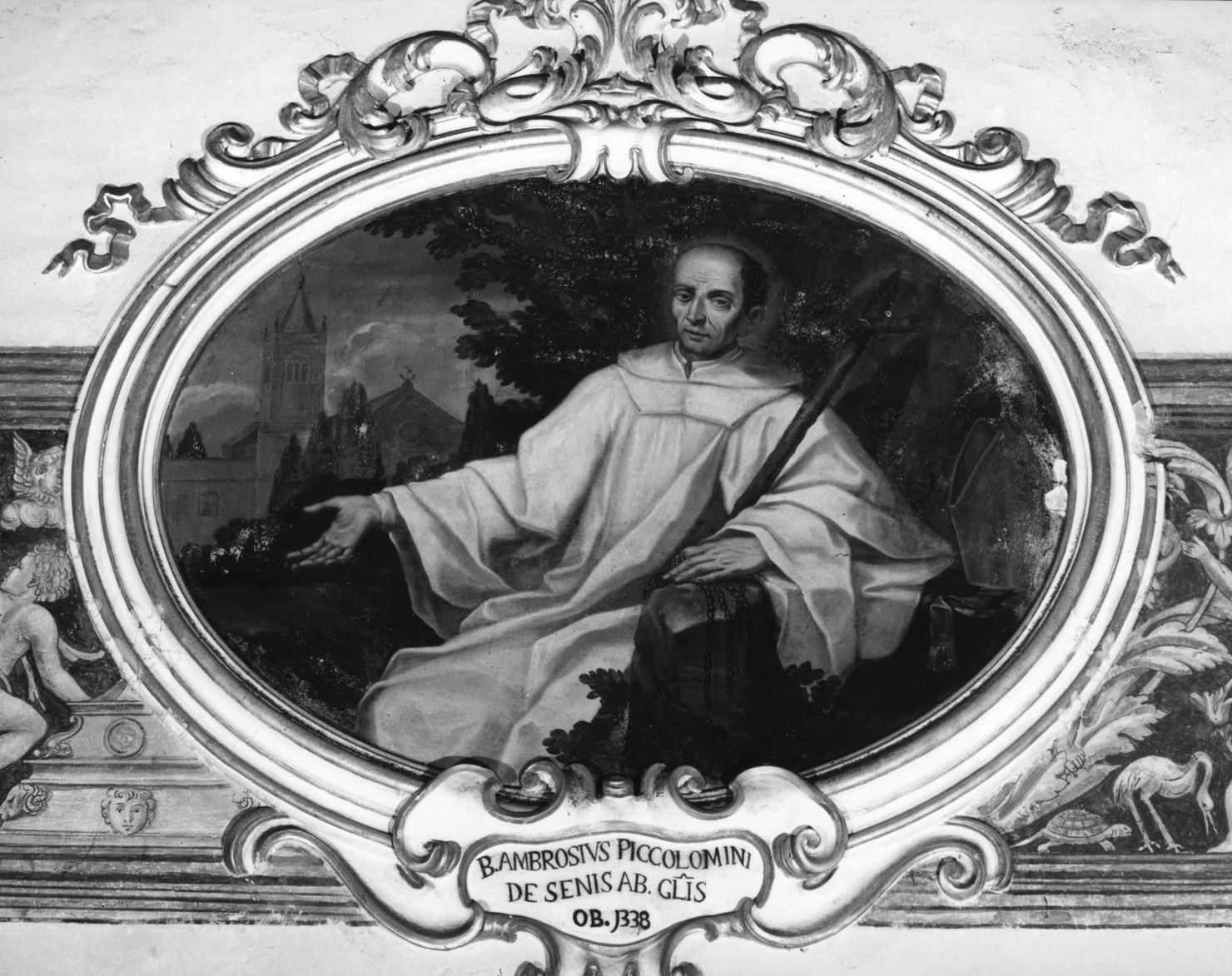 Ambrogio Piccolomini abate di Monteoliveto Maggiore (dipinto, elemento d'insieme) - ambito senese (metà sec. XVIII)