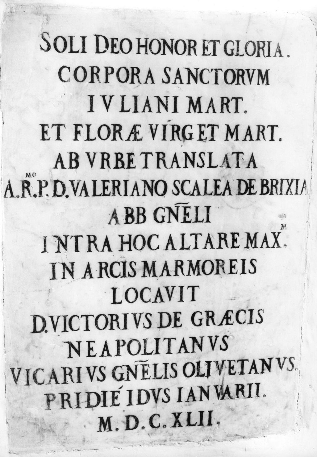 lapide, opera isolata - bottega toscana (sec. XVII)