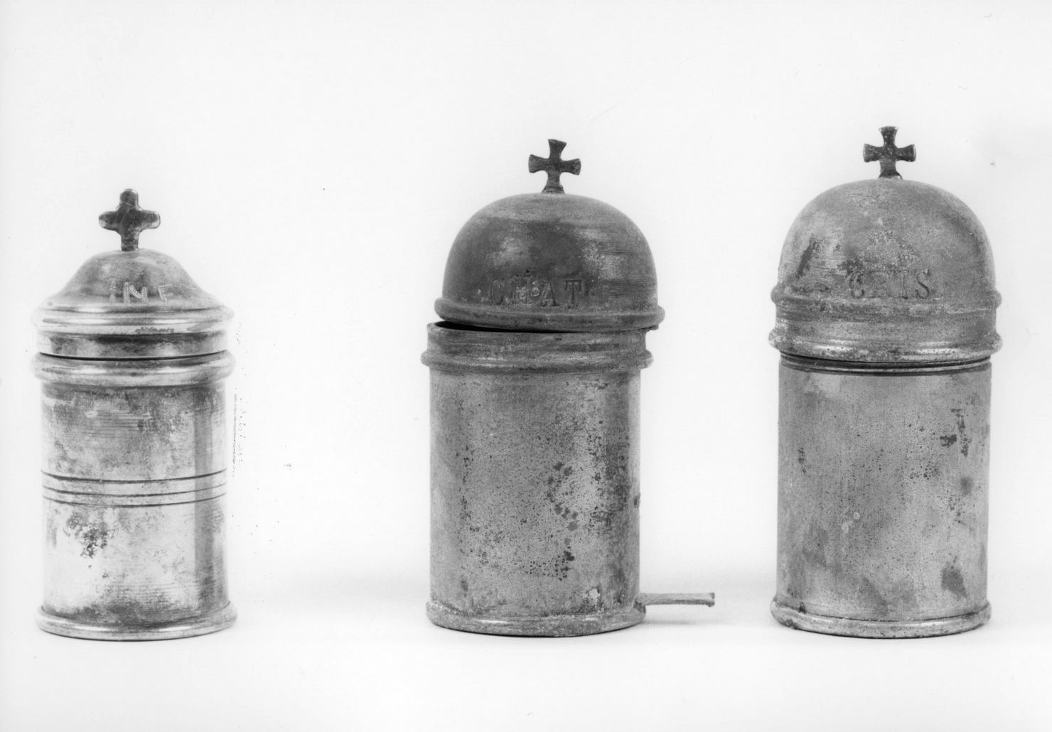 vasetti per oli santi, serie - bottega toscana (sec. XIX)