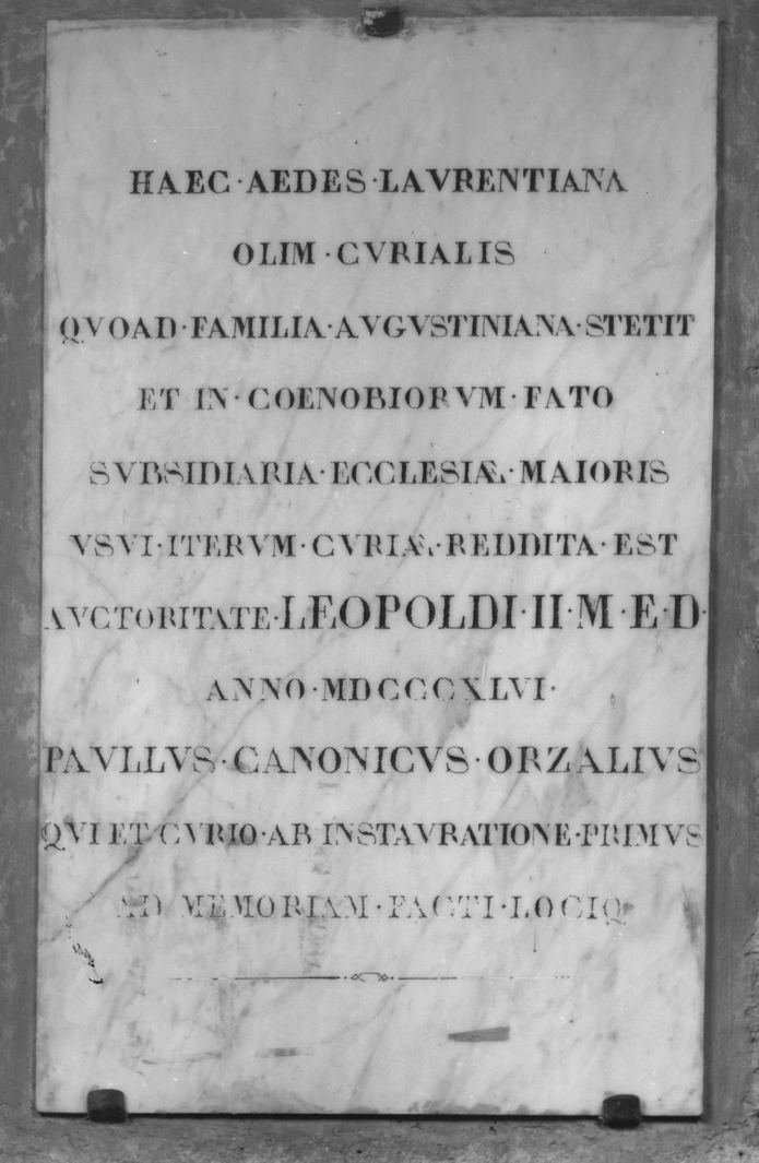 lapide documentaria - produzione toscana (sec. XIX)