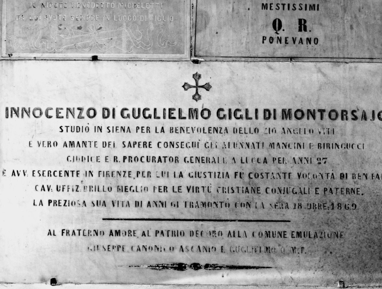 lapide tombale - bottega toscana (sec. XIX)