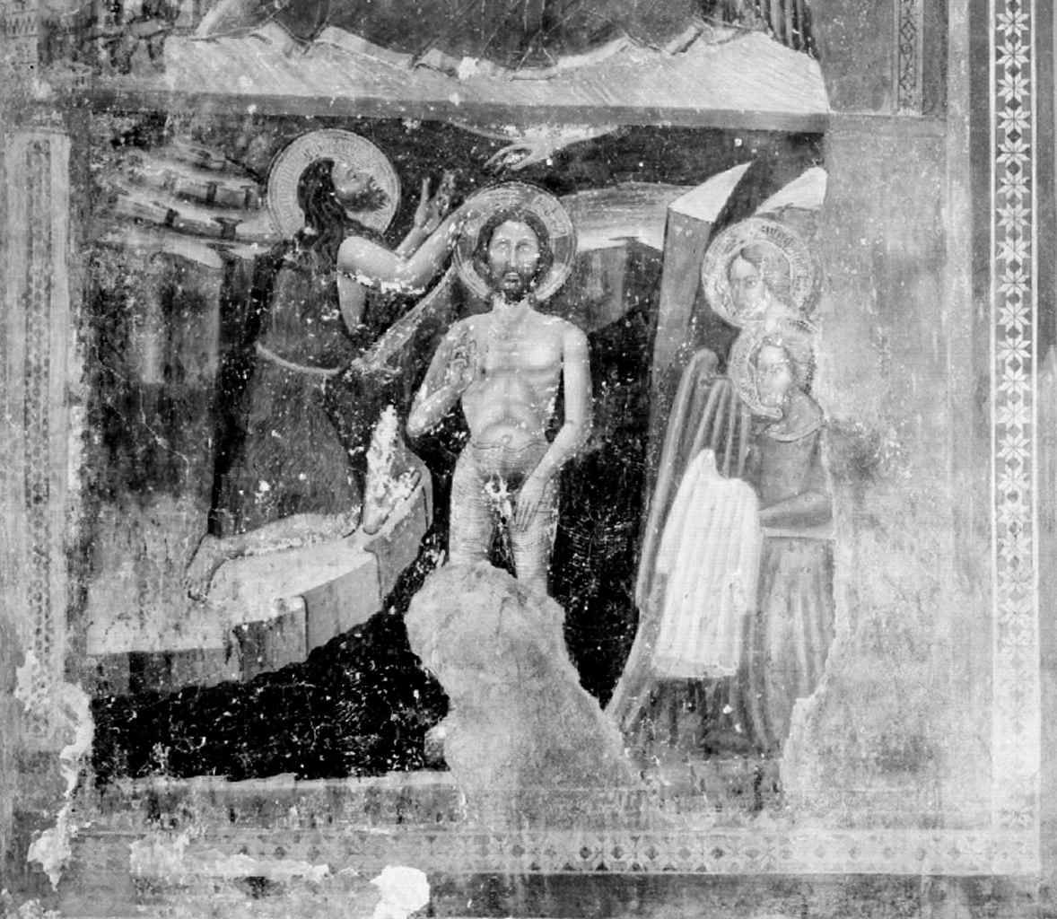 battesimo di Cristo (dipinto, elemento d'insieme) - ambito senese (secc. XIV/ XV)