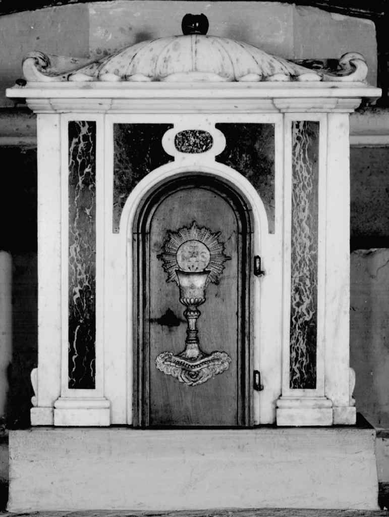 calice eucaristico (tabernacolo - a frontale architettonico, elemento d'insieme) - produzione senese (sec. XIX)