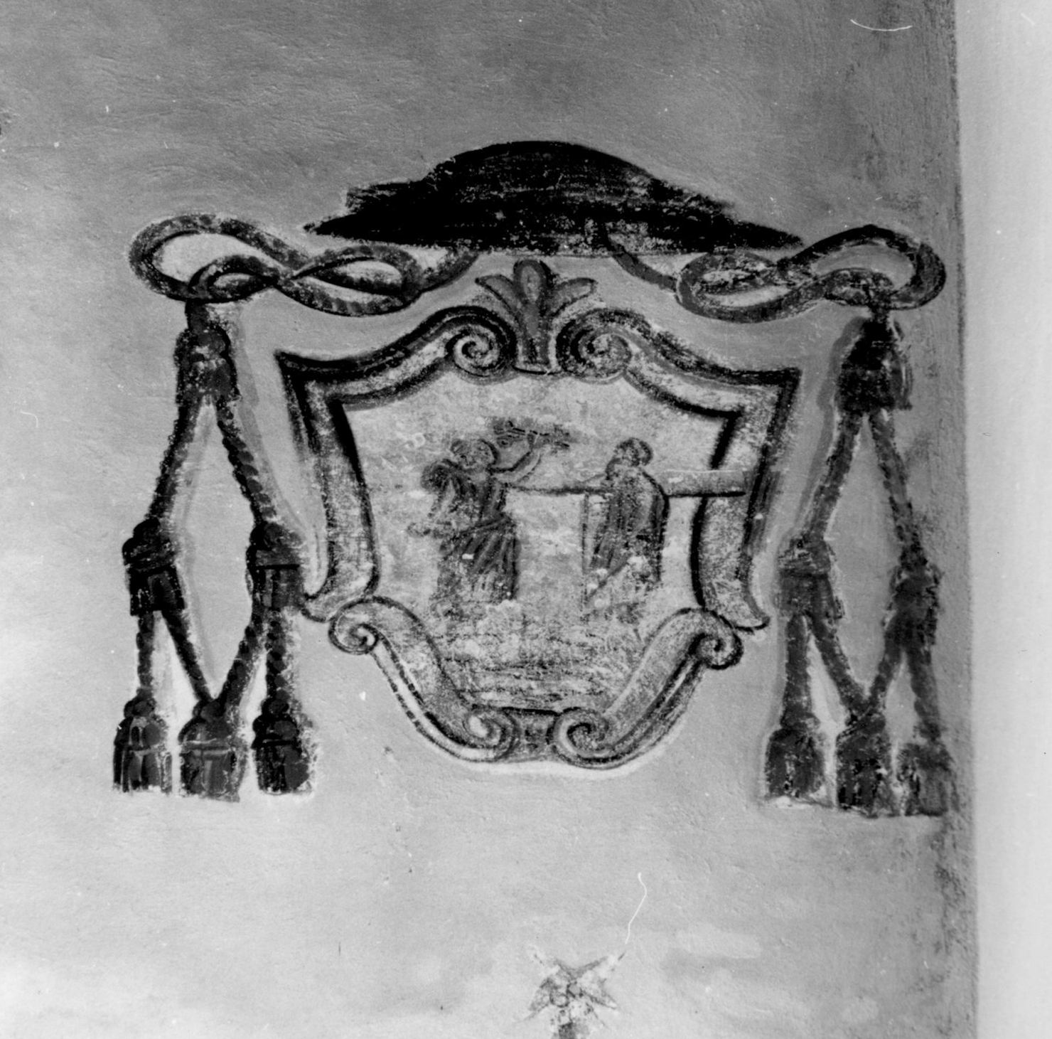 stemma vescovile (dipinto, elemento d'insieme) - ambito pitiglianese (sec. XIX)