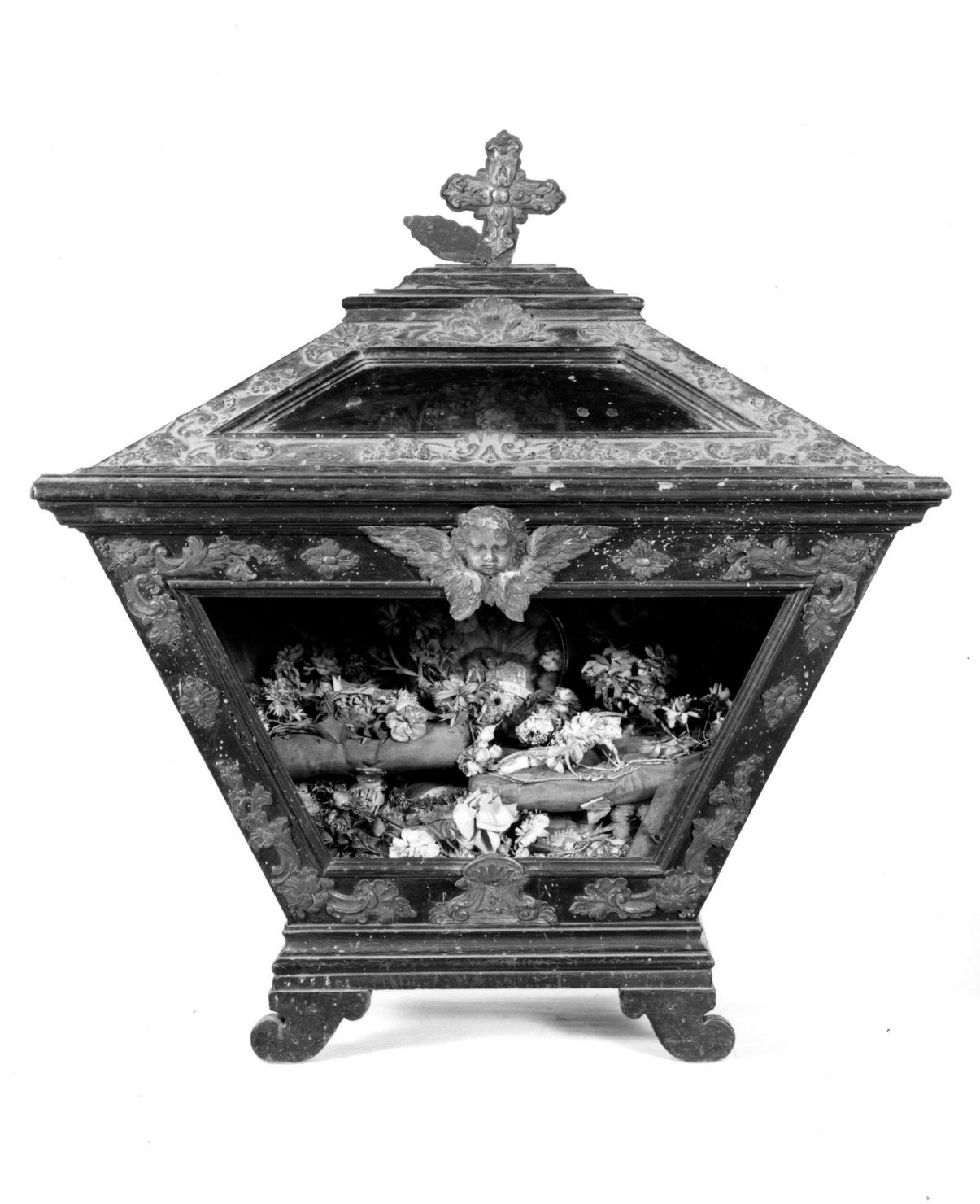 reliquiario a teca - a urna - bottega toscana (sec. XVIII)