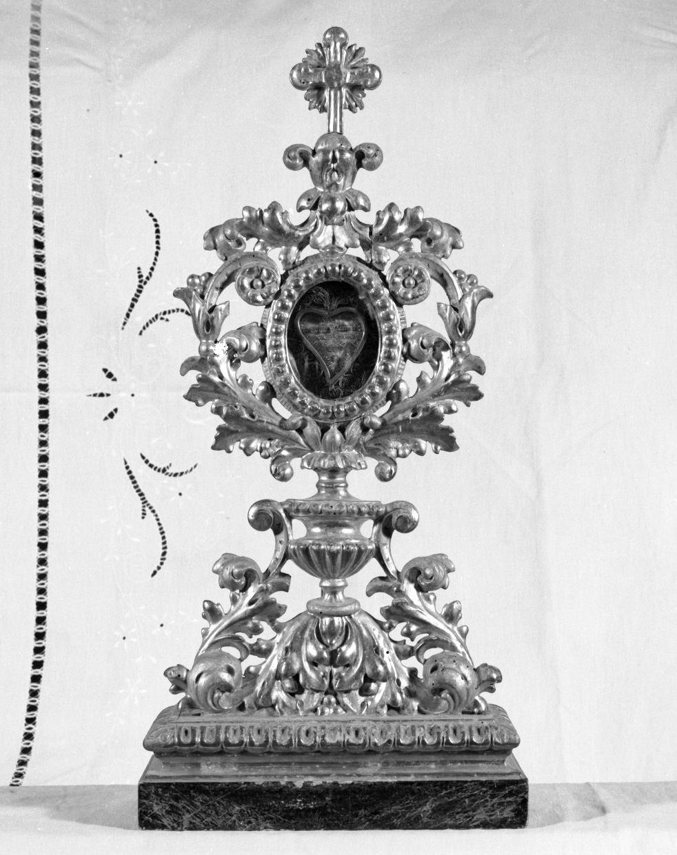 reliquiario - a ostensorio, serie - bottega senese (fine/inizio secc. XVIII/ XIX)