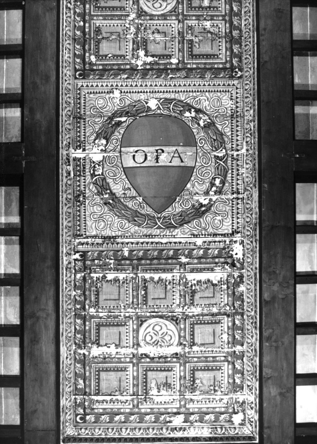 motivi decorativi a cassettoni (soffitto dipinto, complesso decorativo) - manifattura toscana (fine sec. XIX)