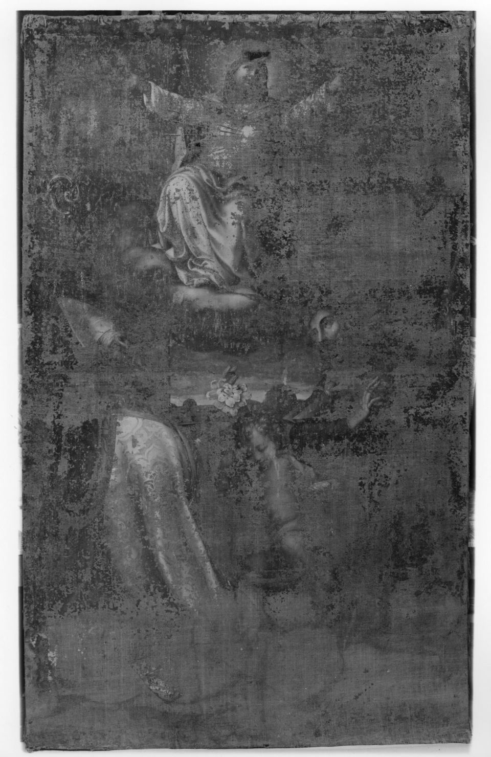 Madonna dei sette dolori, San Nicola di Bari e Santo pellegrino (dipinto) - ambito senese (seconda metà sec. XVII)