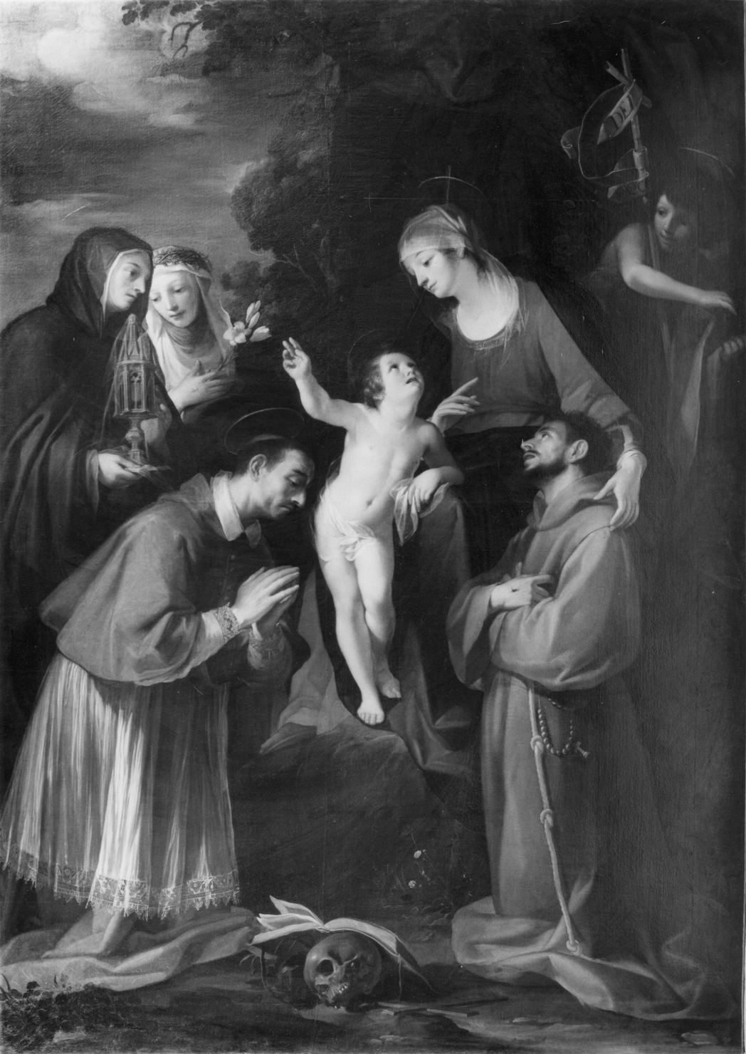 Madonna con Bambino e Santi (dipinto) di Rustici Francesco detto Rustichino (attribuito) (sec. XVII)