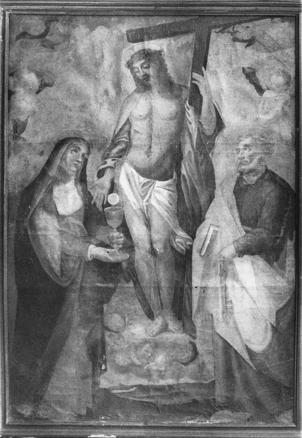 Cristo portacroce e santi (dipinto) - ambito senese (metà sec. XVII)