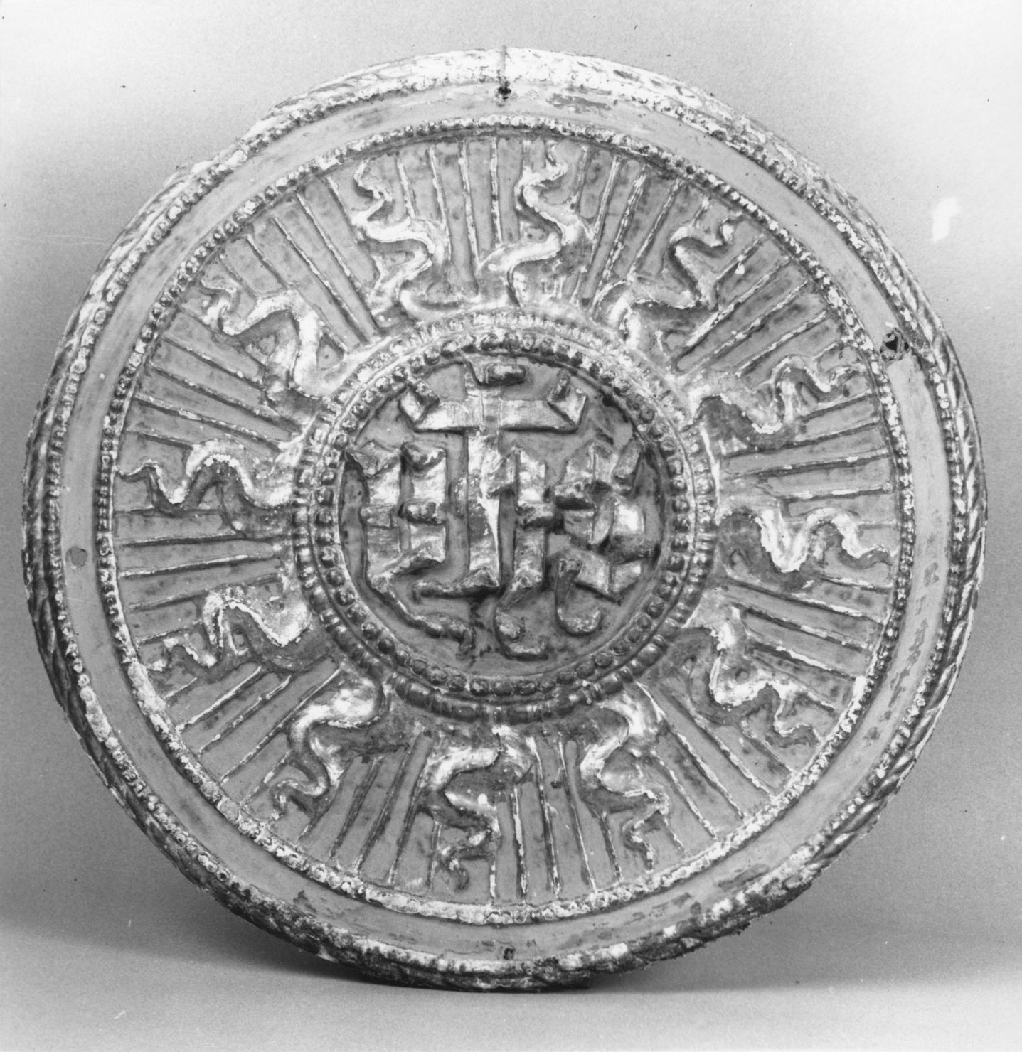 monogramma cristologico (targa) - bottega toscana (fine/inizio secc. XVIII/ XIX)