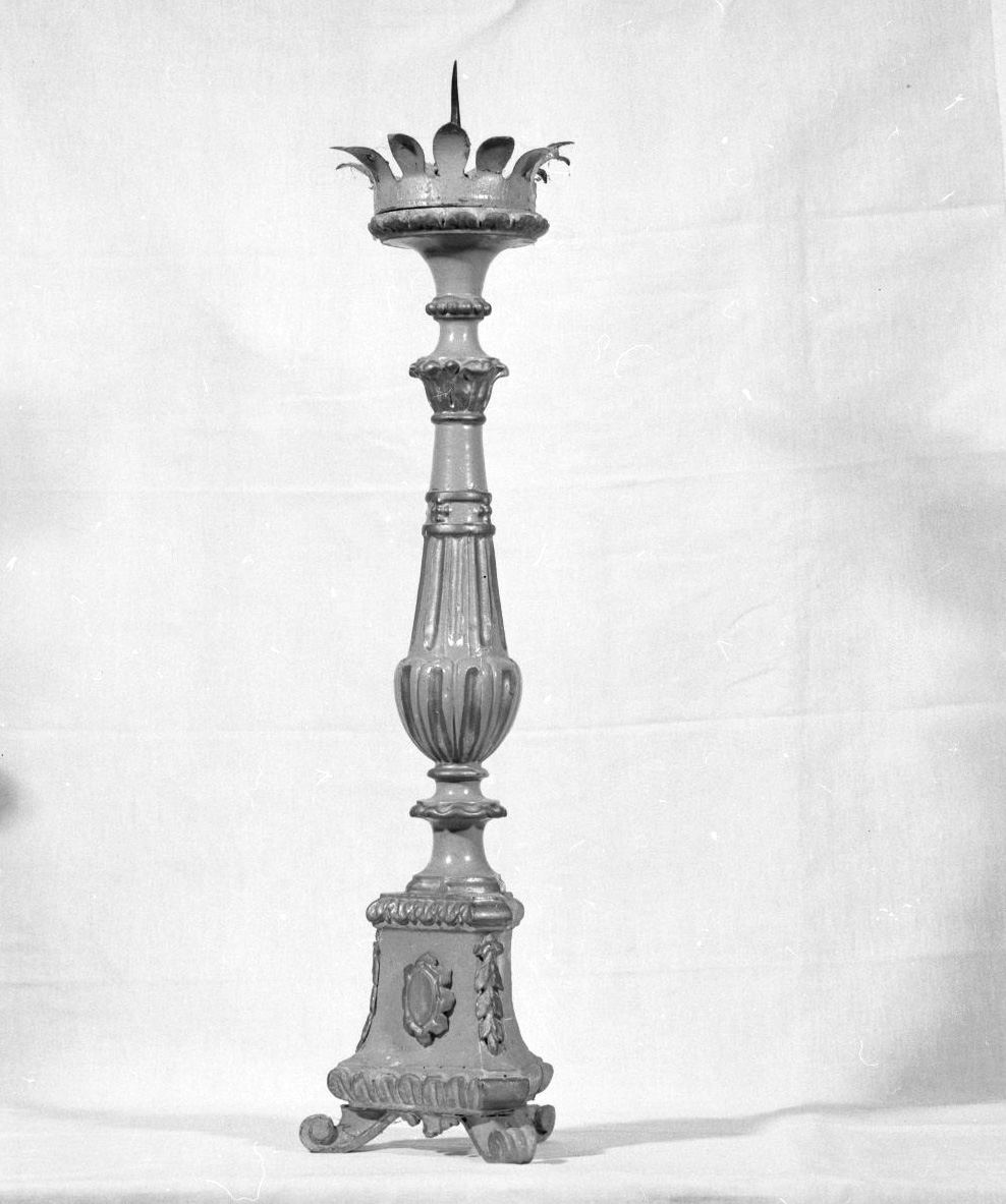 candeliere d'altare, serie - bottega toscana (seconda metà sec. XVIII)