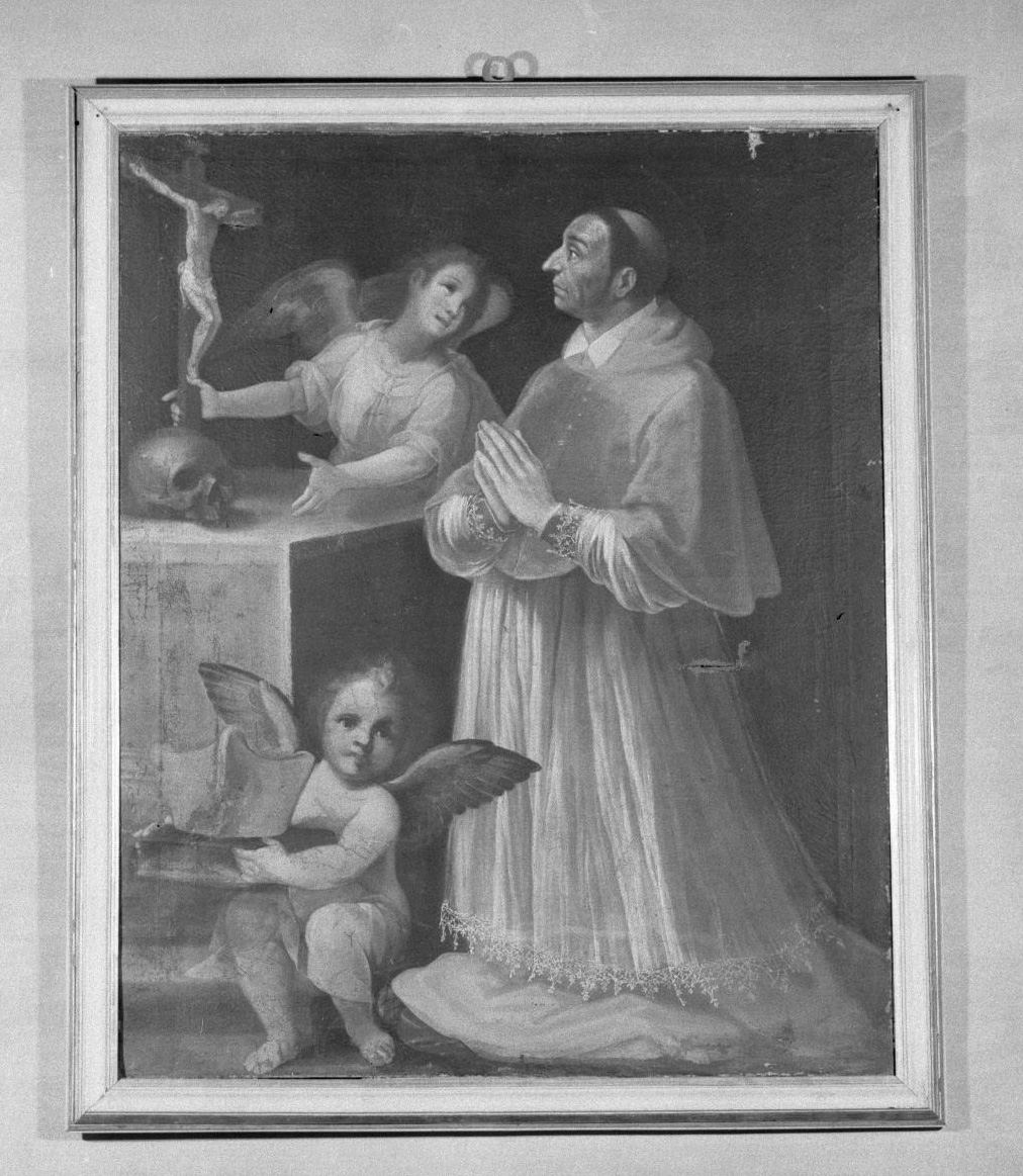 San Carlo Borromeo in adorazione della croce (dipinto) di Rustici Vincenzo (attribuito) (sec. XVII)
