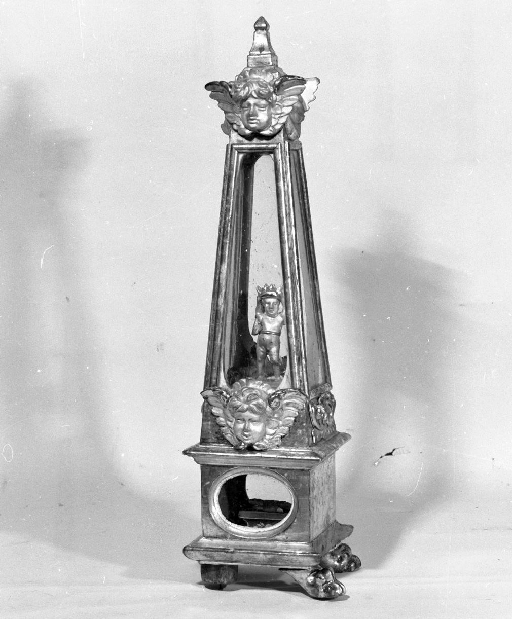 reliquiario architettonico - a obelisco, serie - bottega senese (prima metà sec. XVIII)