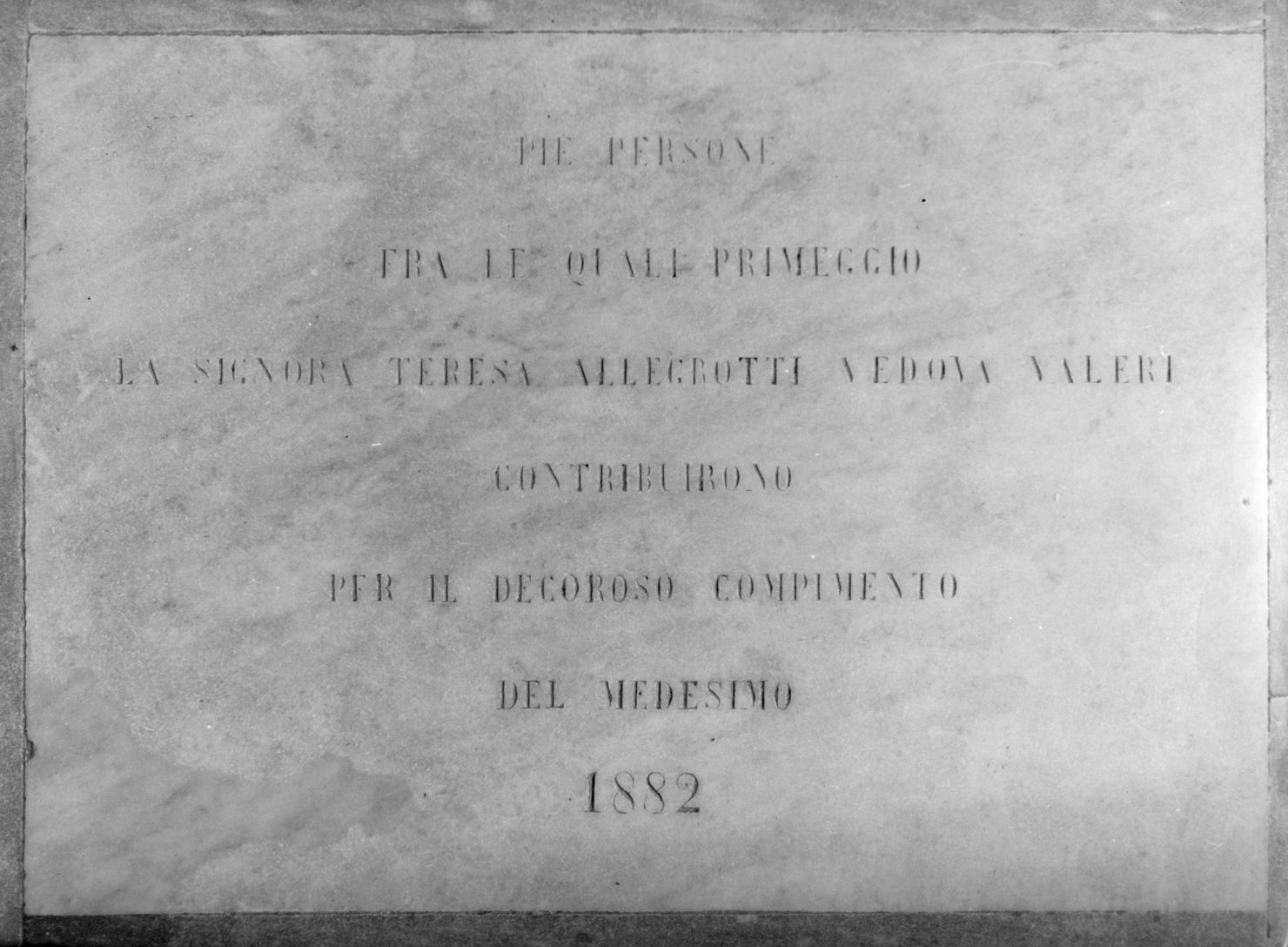lapide documentaria - bottega toscana (sec. XIX)