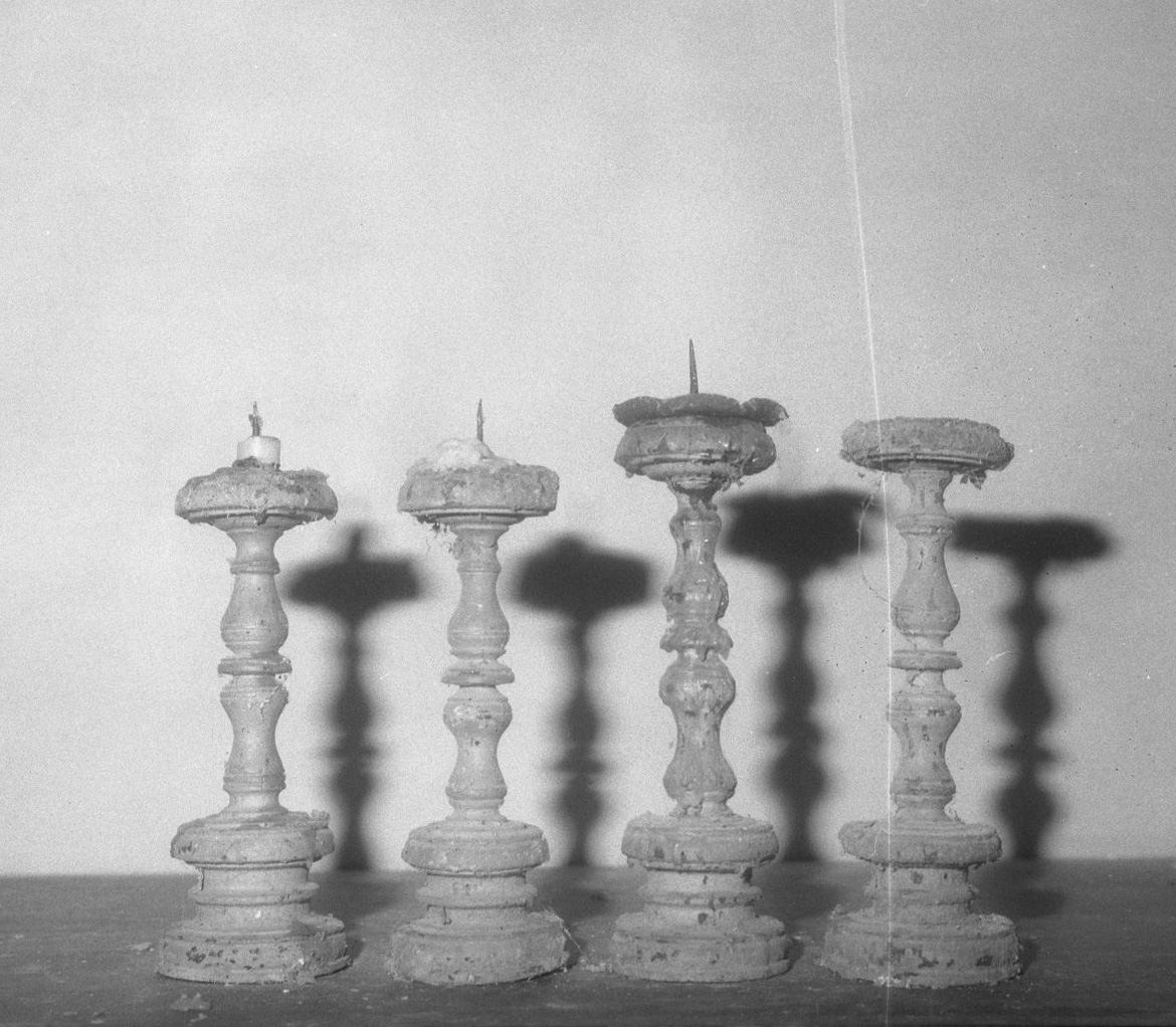 candeliere d'altare, serie - bottega toscana (prima metà sec. XIX)