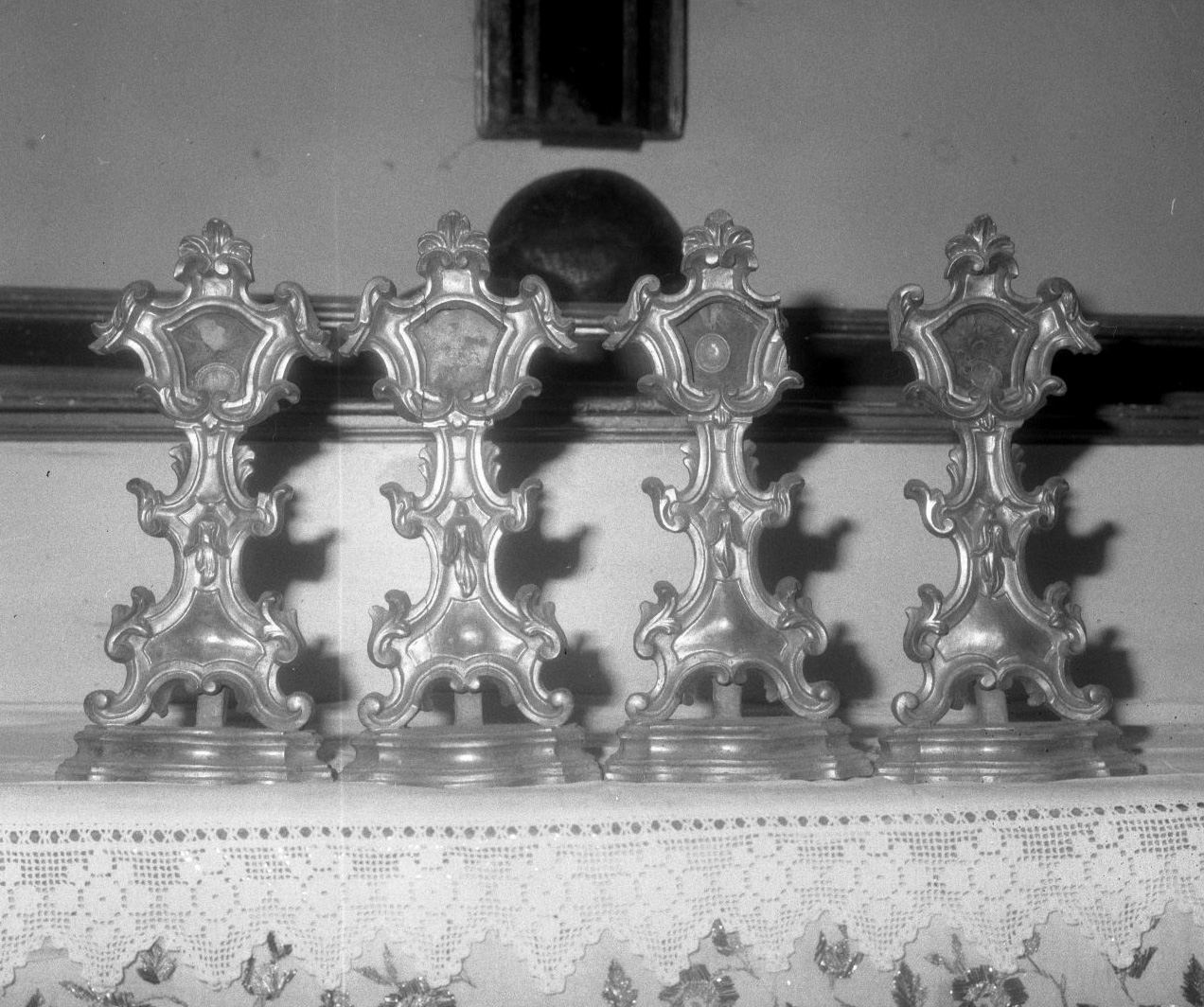 reliquiario - a ostensorio, serie - bottega toscana (secc. XVIII/ XIX)