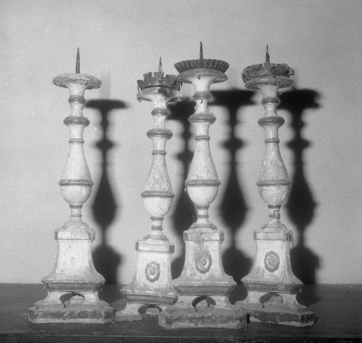 candeliere d'altare, serie - bottega toscana (prima metà sec. XIX)