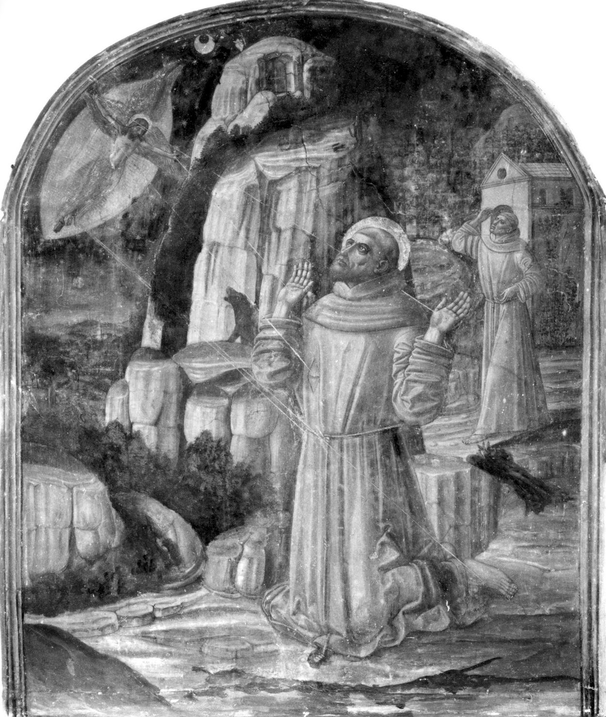 San Francesco d'Assisi riceve le stimmate (dipinto) di Girolamo di Benvenuto detto Girolamo del Guasta (inizio sec. XVI)