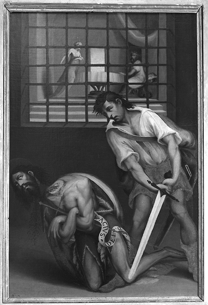 decapitazione di San Giovanni Battista (dipinto) di Salimbeni Arcangelo (sec. XVI)