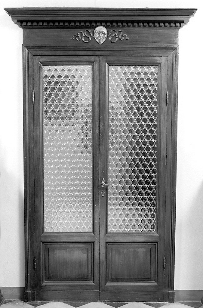 stemma della contrada della Lupa (porta - a due battenti, serie) - ambito senese (sec. XX)