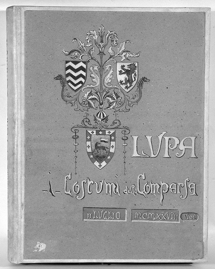 coperta di libro, elemento d'insieme - ambito senese (sec. XX)