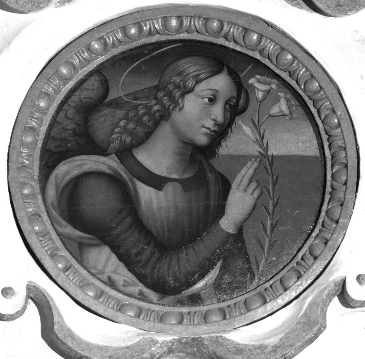 angelo annunciante (dipinto, elemento d'insieme) - bottega umbra (primo quarto sec. XVI)