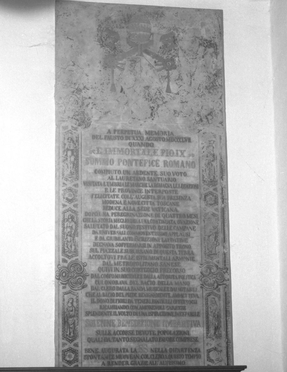 lapide commemorativa - bottega toscana (sec. XIX)