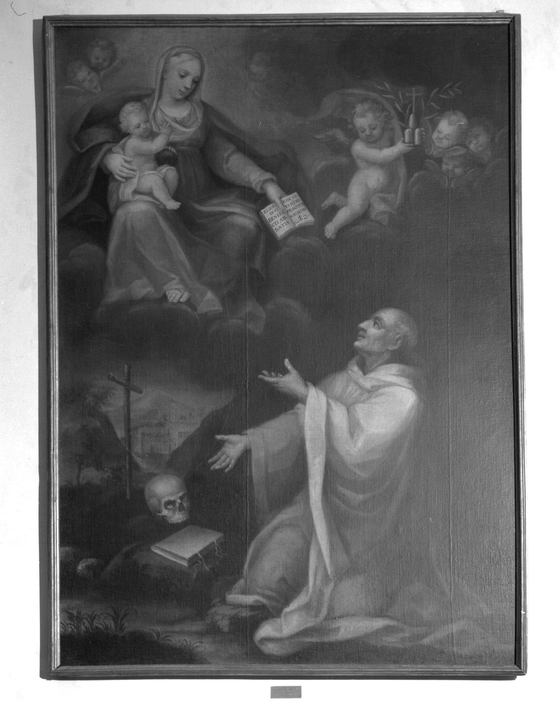 beato Bernardo Tolomei ha la visione della Vergine (dipinto, opera isolata) - bottega toscana (seconda metà sec. XVIII)