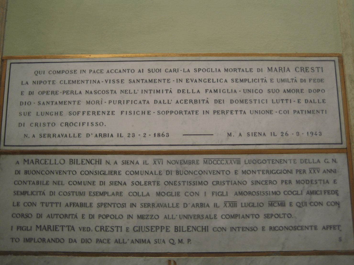 lapide tombale, insieme - bottega senese (sec. XX)