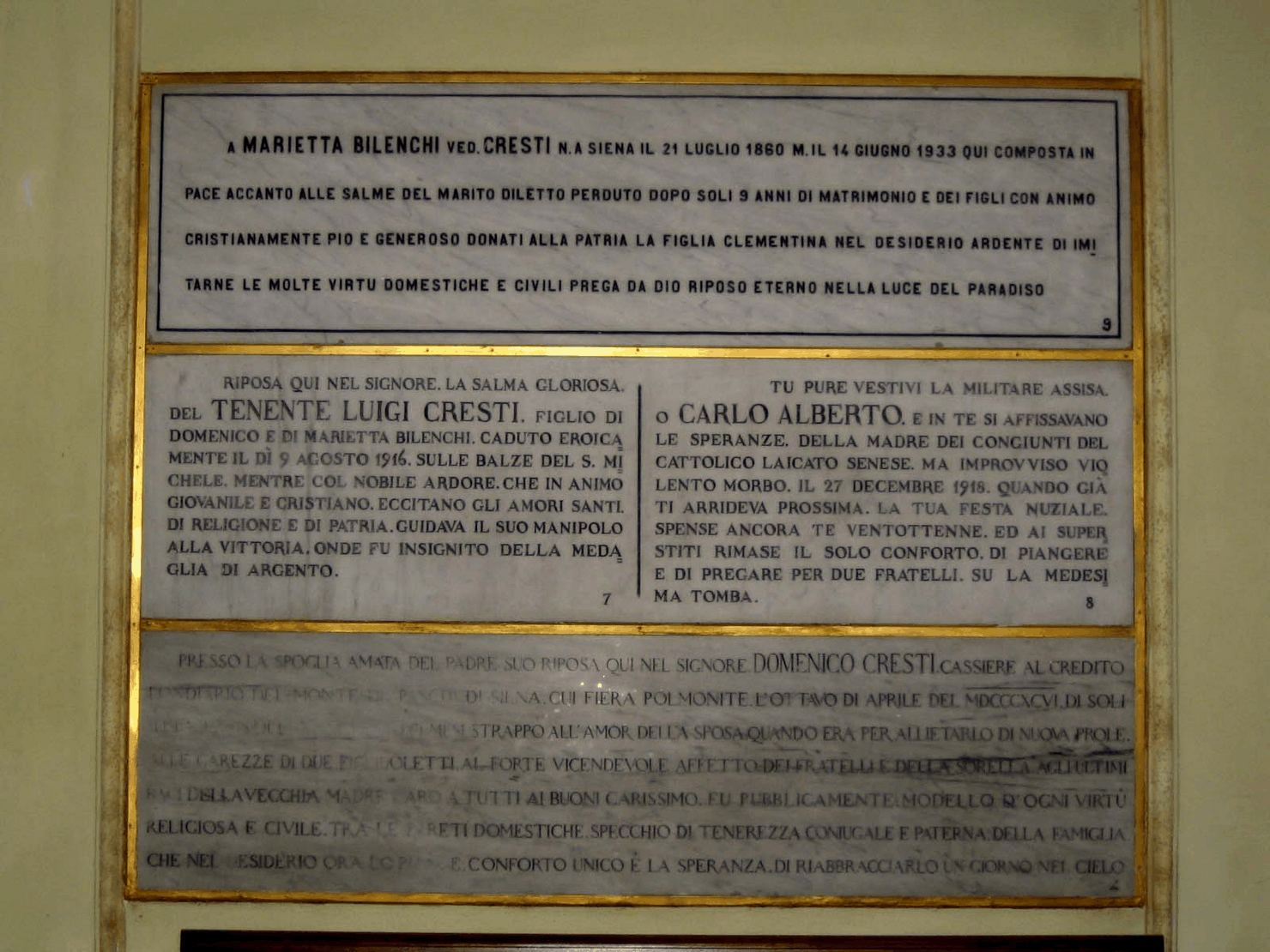 lapide tombale, insieme - bottega senese (sec. XX)