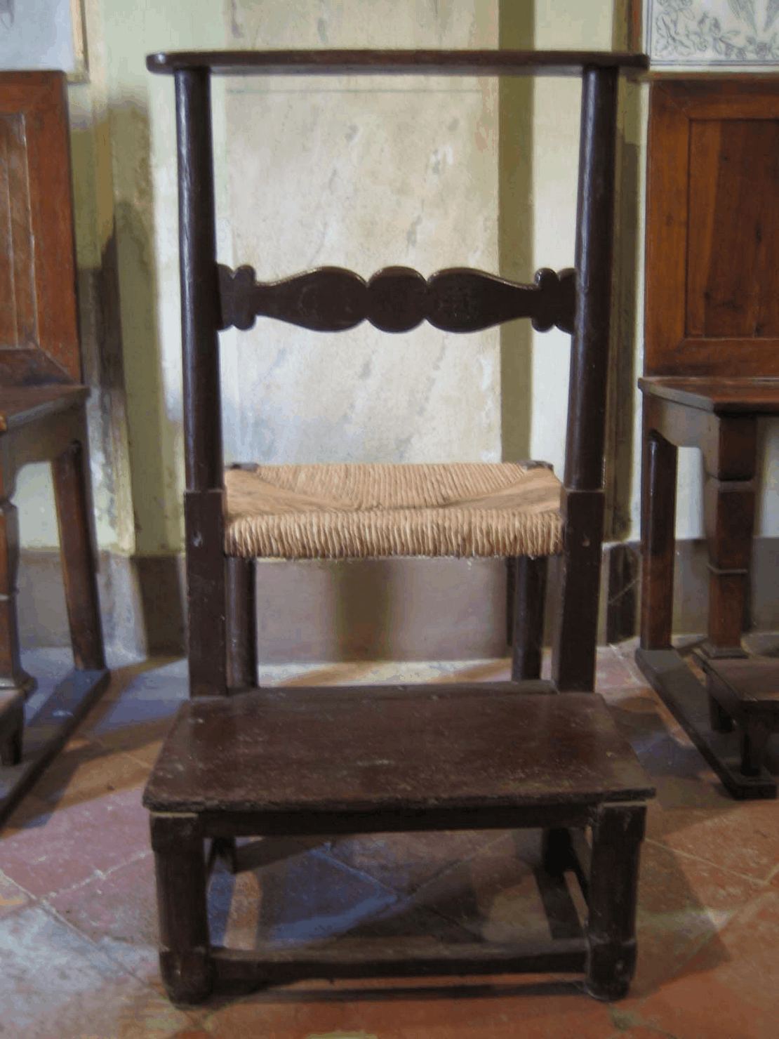 sedia con inginocchiatoio - bottega senese (metà sec. XIX)