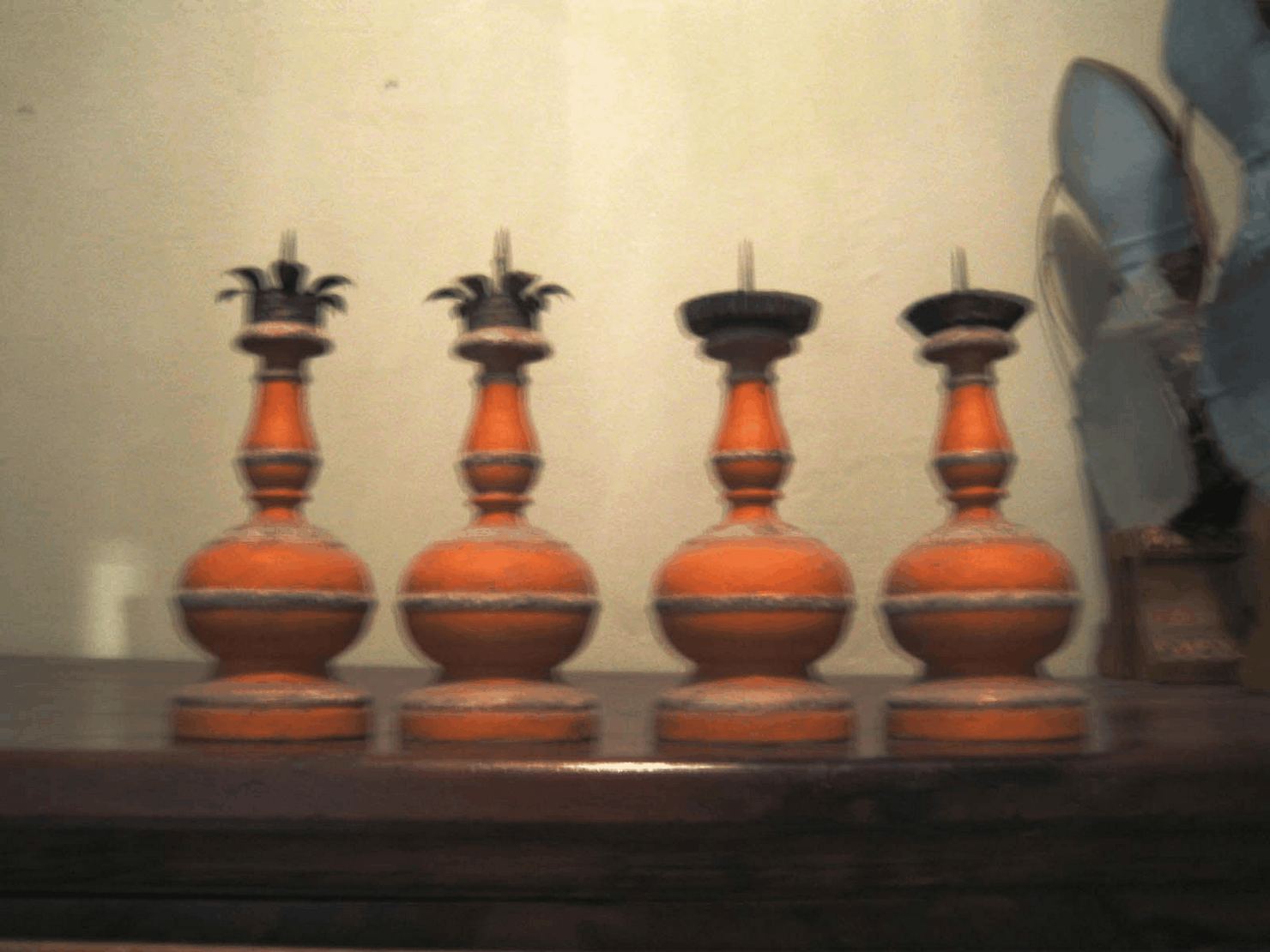 candeliere d'altare, serie - bottega senese (metà sec. XIX)