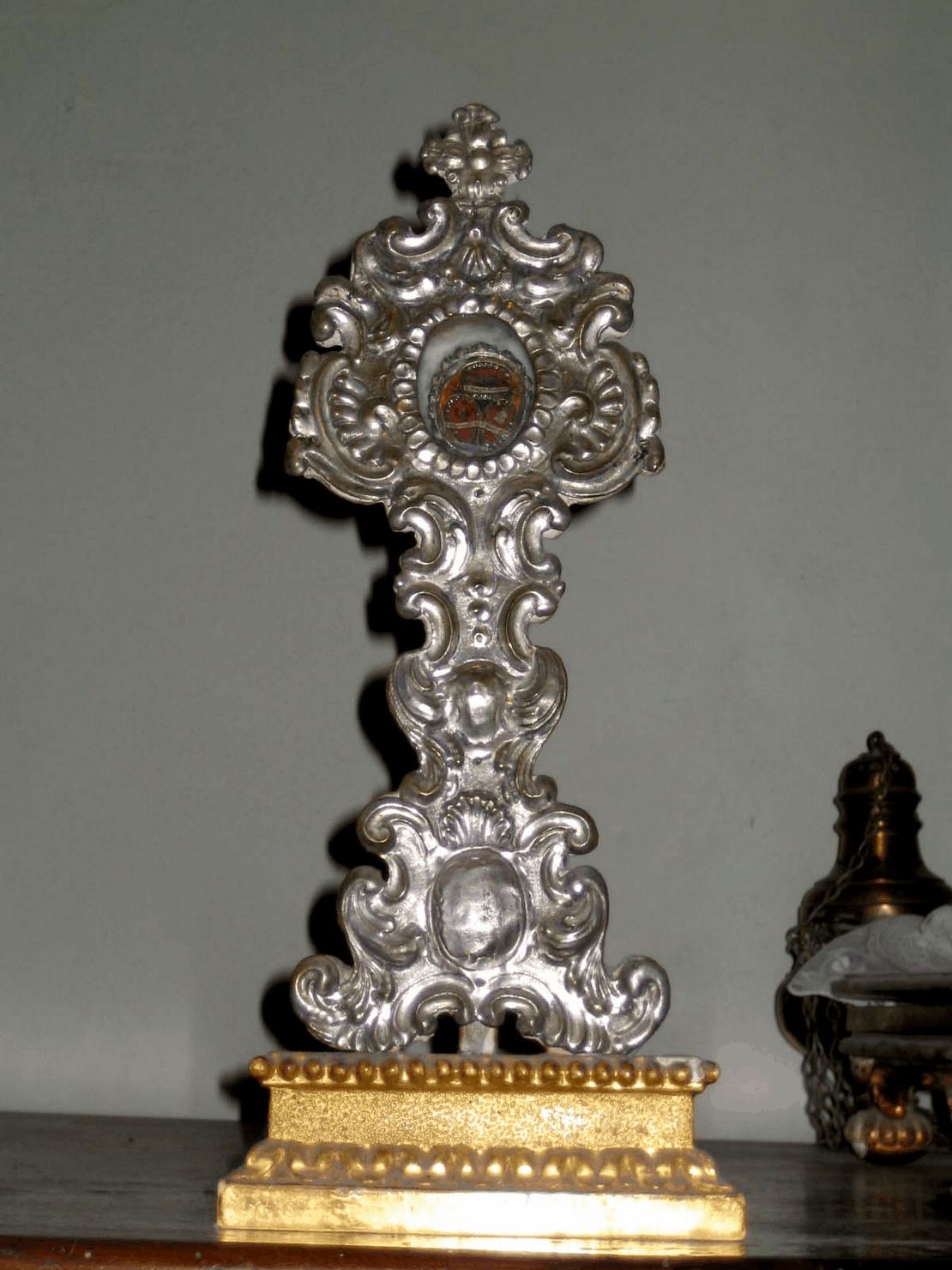 reliquiario-ostensorio - bottega senese (metà sec. XIX)