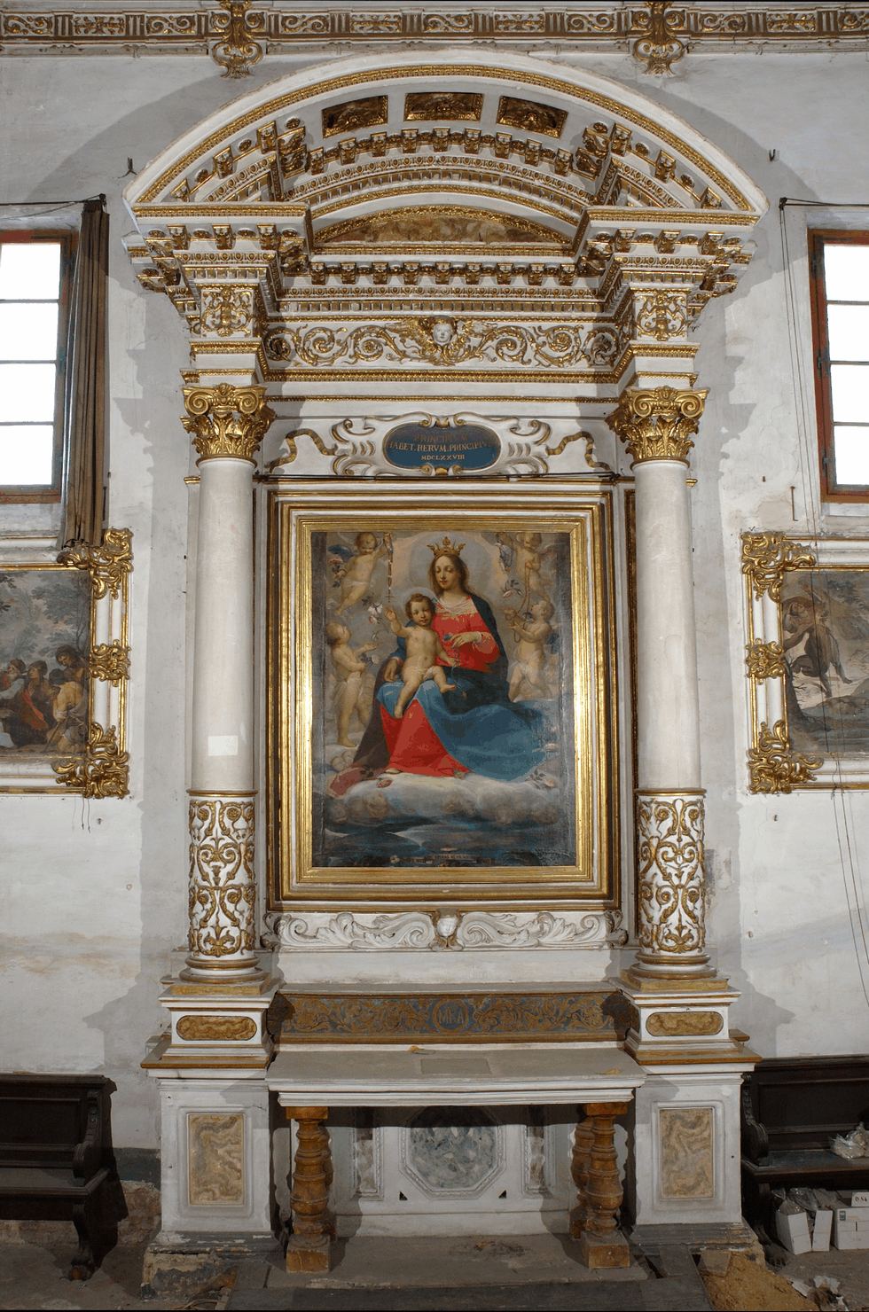 Madonna del Rosario (dipinto) di Casolani Alessandro, Vanni Francesco (inizio sec. XVII)
