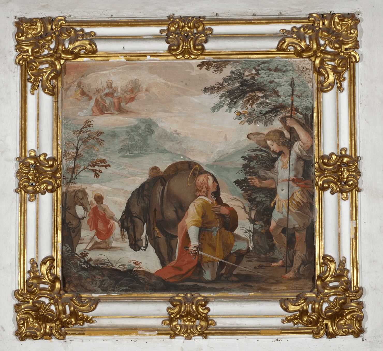 San Galgano disceso da cavallo (dipinto) di Salimbeni Ventura detto Bevilacqua (sec. XVII)